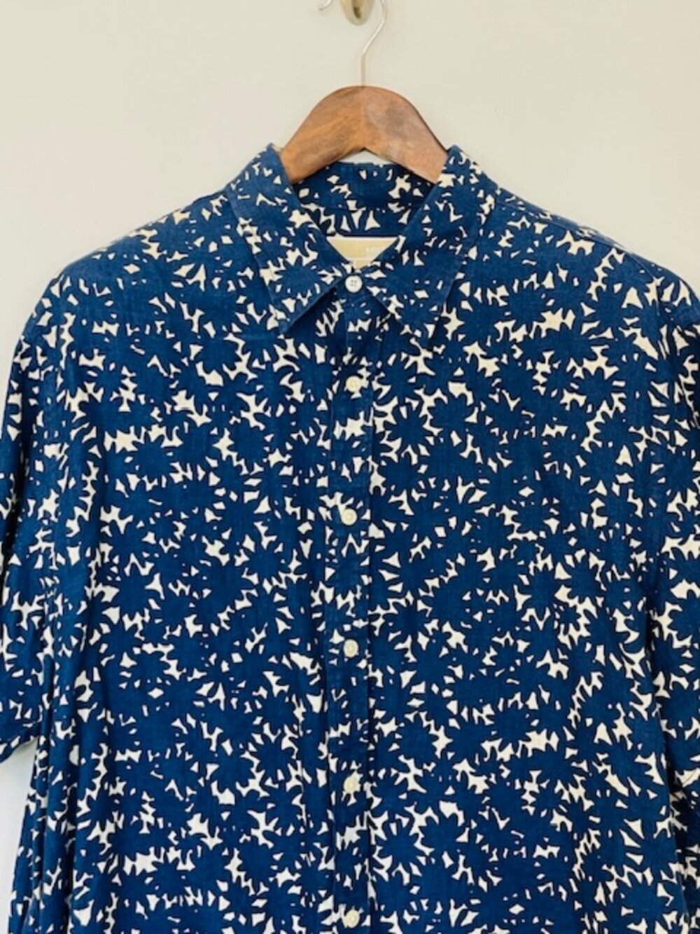 Michael Kors 100% Linen Abstract Floral Men's Camp Shirt Short Sleeve XL - Picture 3 of 8